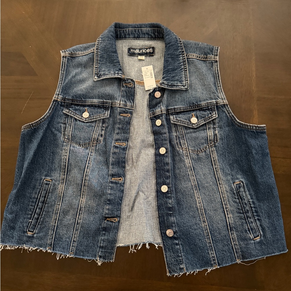 Maurices Blue Denim jean Vest XXL NEW WITH TAG - Picture 3 of 8